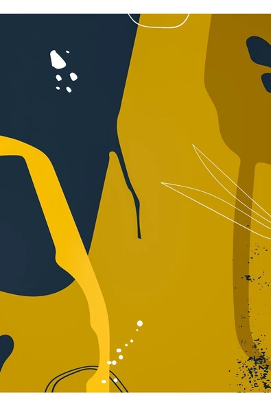 Harikabirev HARİKABİREV|MAVİ-SARI DESENLİ SOYUT KOMBİNİ 1 |ÇERÇEVELİ CAM TABLO  2Lİ DİKEY - Resim 2