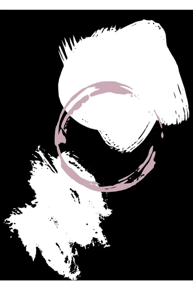 Harikabirev HARİKABİREV|BEYAZ-SİYAH-LİLA DESENLİ SOYUT KOMBİNİ 01|ÇERÇEVELİ CAM TABLO 2Lİ DİKEY - 2