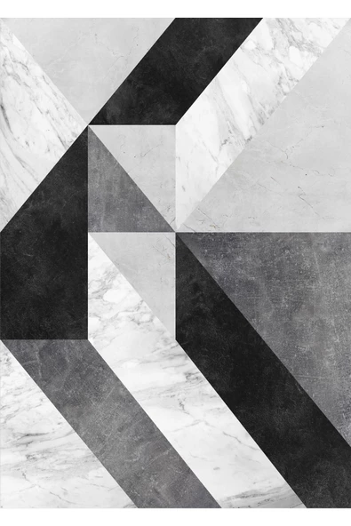 Harikabirev HARİKABİREV|SİYAH-BEYAZ  SOYUT KOMBİNİ 1 |ÇERÇEVELİ CAM TABLO  2Lİ DİKEY - Resim 3