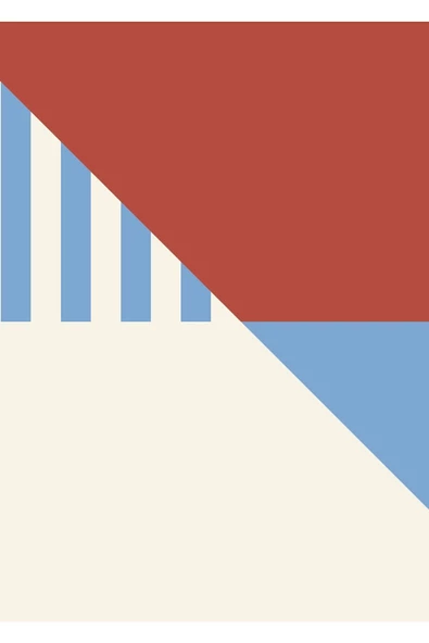 Harikabirev HARİKABİREV|KREM-KIRMIZI DESENLİ SOYUT KOMBİNİ 001 |ÇERÇEVELİ CAM TABLO  2Lİ DİKEY - Resim 2