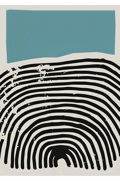 Harikabirev HARİKABİREV|SİYAH-MAVİ-BEYAZ SOYUT MODEL 1|ÇERÇEVELİ TEMPERLİ CAM TABLO TEKLİ DİKEY - Resim 2