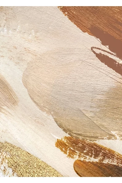 Harikabirev HARİKABİREV|KREM-KAHVE SOYUT MODEL 3 |ÇERÇEVELİ TEMPERLİ CAM TABLO TEKLİ DİKEY - 2