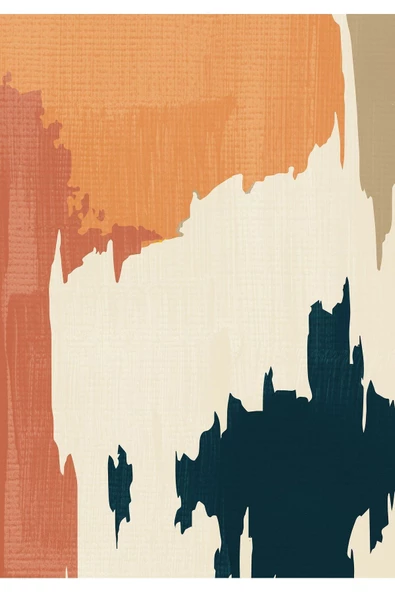 Harikabirev HARİKABİREV|KREM-KAHVE-MAVİ SOYUT MODEL |ÇERÇEVELİ TEMPERLİ CAM TABLO TEKLİ DİKEY - Resim 2