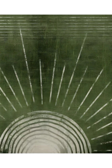 Harikabirev HARİKABİREV|YEŞİL-KREM SOYUT MODEL 1 |ÇERÇEVELİ TEMPERLİ CAM TABLO TEKLİ DİKEY - Resim 2