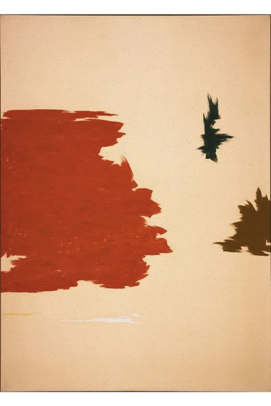 Harikabirev HARİKABİREV|KREM-TURUNCUİ SOYUT MODEL |ÇERÇEVELİ TEMPERLİ CAM TABLO TEKLİ DİKEY - 2