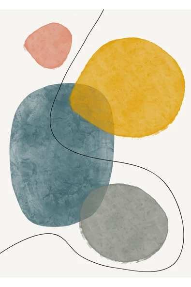 Harikabirev HARİKABİREV|SARI-MAVİ-BEYAZ SOYUT MODEL 2 |ÇERÇEVELİ TEMPERLİ CAM TABLO TEKLİ DİKEY - Resim 2