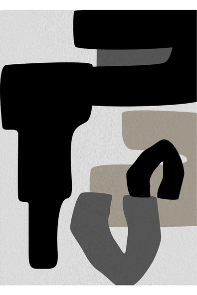 Harikabirev HARİKABİREV|GRİ-SİYAH SOYUT ABSTRACT KOMBİNİ 01 |ÇERÇEVELİ CAM TABLO 3LÜ DİKEY - Resim 3
