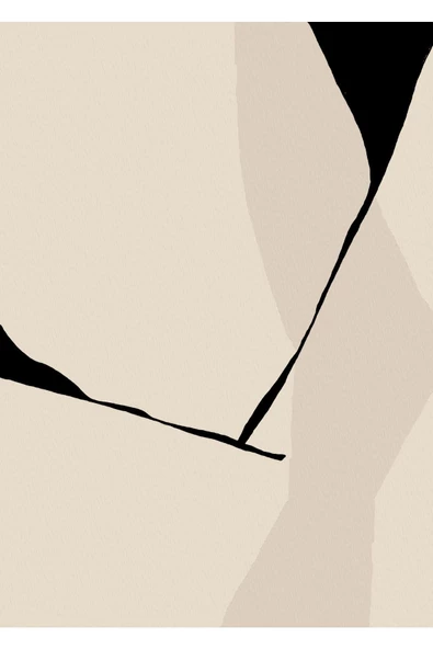 Harikabirev HARİKABİREV|BEJ-SİYAH-KREM SOYUT ABSTRACT KOMBİN 1 |ÇERÇEVELİ CAM TABLO 3LÜ DİKEY - Resim 4