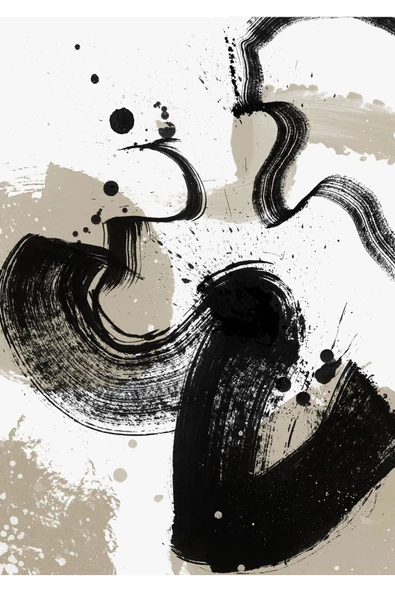 Harikabirev HARİKABİREV|GRİ-GOLD-KREM SOYUT ABSTRACT KOMBİN 6 |ÇERÇEVELİ CAM TABLO 3LÜ DİKEY - 3