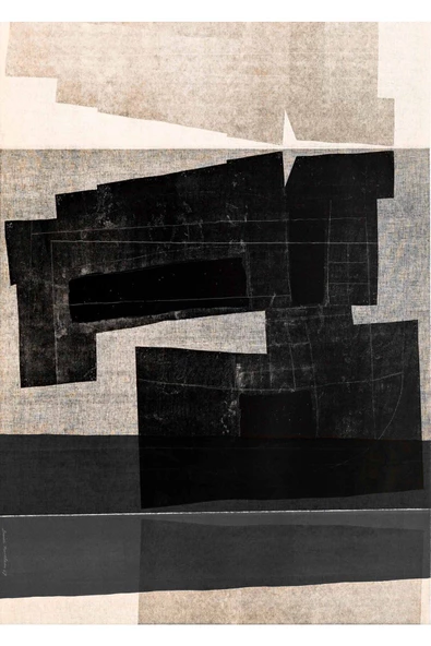 Harikabirev HARİKABİREV|GRİ-GOLD-KREM SOYUT ABSTRACT KOMBİN 6 |ÇERÇEVELİ CAM TABLO 3LÜ DİKEY - 4