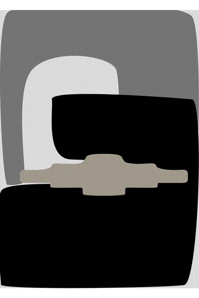 Harikabirev HARİKABİREV|GRİ-SİYAH SOYUT ABSTRACT KOMBİNİ 01 |ÇERÇEVELİ CAM TABLO 3LÜ DİKEY - Resim 2