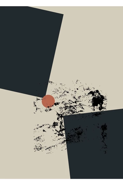 Harikabirev HARİKABİREV|BEJ-SİYAH-PEMBE SOYUT ABSTRACT KOMBİN 2 |ÇERÇEVELİ CAM TABLO 3LÜ DİKEY - Resim 3