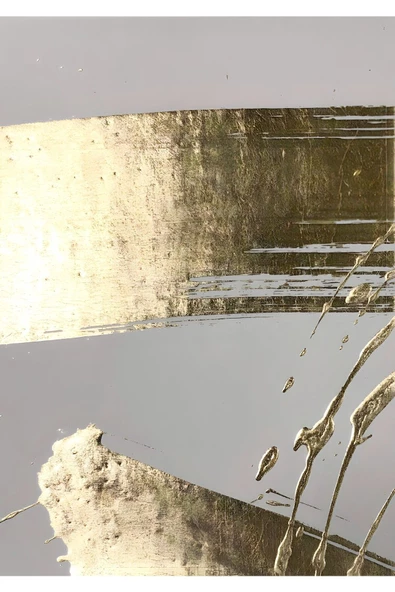 Harikabirev HARİKABİREV|GRİ-GOLD ABSTRACT DESENLİ MODEL 2|ÇERÇEVELİ TEMPERLİ CAM TABLO TEKLİ DİKEY - Resim 2