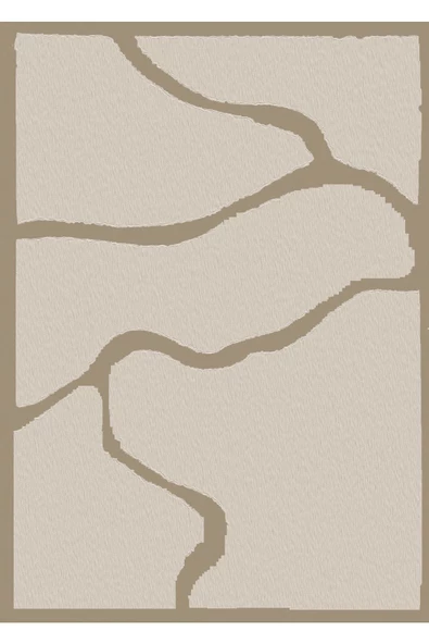 Harikabirev HARİKABİREV|KREM-BEJ SOYUT ABSTRACT KOMBİN 01 |ÇERÇEVELİ CAM TABLO 3LÜ DİKEY - Resim 2