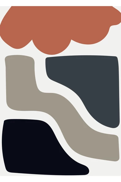 Harikabirev HARİKABİREV|BEYAZ-MAVİ-TURUNCU SOYUT ABSTRACT KOMBİN 01 |ÇERÇEVELİ CAM TABLO  2Lİ DİKEY - Resim 3