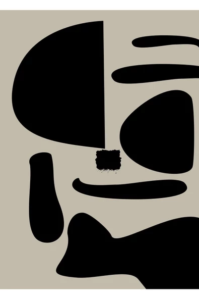 Harikabirev HARİKABİREV|BEJ-SİYAH SOYUT ABSTRACT KOMBİN 1 |ÇERÇEVELİ CAM TABLO 3LÜ DİKEY - Resim 4