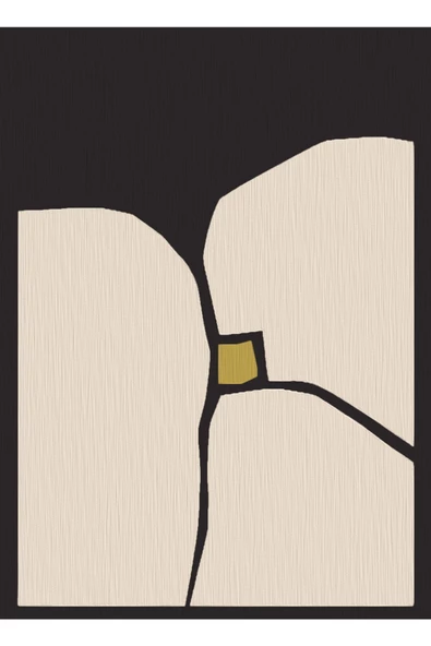 Harikabirev HARİKABİREV|KREM-GRİ-SARI SOYUT ÇİÇEK KOMBİN 1 |ÇERÇEVELİ CAM TABLO  2Lİ DİKEY - Resim 3