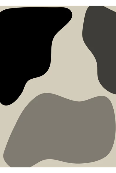 Harikabirev HARİKABİREV|BEJ-SİYAH-KREM SOYUT ABSTRACT KOMBİN 1 |ÇERÇEVELİ CAM TABLO 3LÜ DİKEY - 3