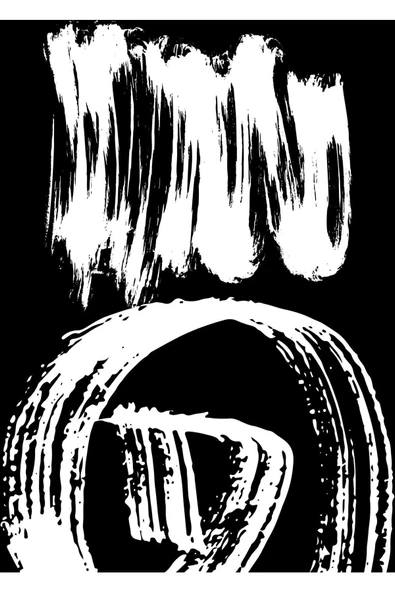 Harikabirev HARİKABİREV|SİYAH-BEYAZ SOYUT ŞEKİLLER KOMBİN 05 |ÇERÇEVELİ CAM TABLO  2Lİ DİKEY - Resim 3