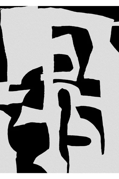 Harikabirev HARİKABİREV|BEJ-SİYAH SOYUT ABSTRACT KOMBİNİ 01|ÇERÇEVELİ CAM TABLO 3LÜ DİKEY - Resim 4