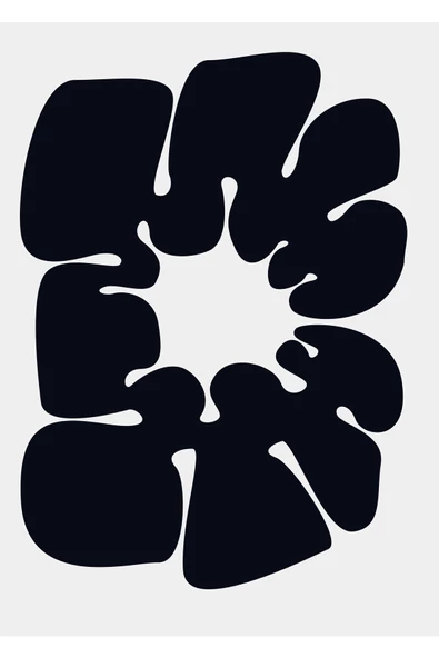 Harikabirev HARİKABİREV|SİYAH- BEYAZ SOYUT ŞEKİL KOMBİN 08 |ÇERÇEVELİ CAM TABLO  2Lİ DİKEY - Resim 2