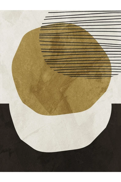 Harikabirev HARİKABİREV|SARI-SİYAH-GRİ SOYUT ABSTRACT KOMBİN 4 |ÇERÇEVELİ CAM TABLO  2Lİ DİKEY - Resim 3