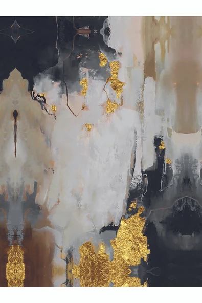 Harikabirev HARİKABİREV|GOLD-SİYAH  KOMBİNİ SETİ 2 |ÇERÇEVELİ SAATLİ CAM TABLO - Resim 4