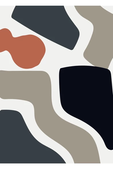 Harikabirev HARİKABİREV|BEYAZ-MAVİ-TURUNCU SOYUT ABSTRACT KOMBİN 01 |ÇERÇEVELİ CAM TABLO  2Lİ DİKEY - Resim 2