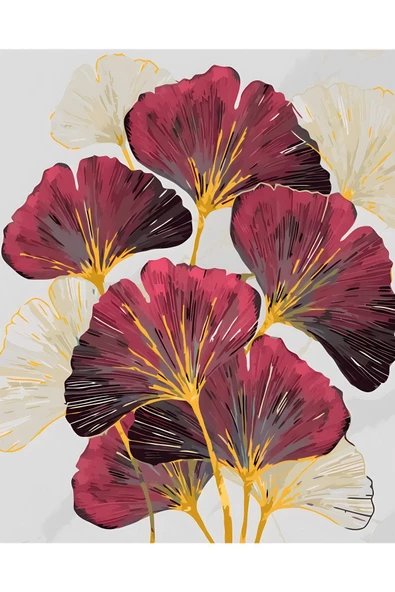 Harikabirev KIRMIZI-SARI ÇİÇEK MODELİ 2 |ÇERÇEVELİ TEMPERLİ CAM TABLO TEKLİ DİKEY - Resim 2