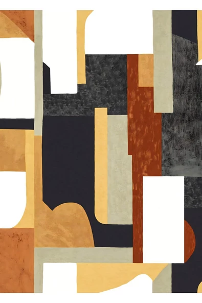 Harikabirev HARİKABİREV|SİYAH-SARI-KAHVERENGİ SOYUT MODEL 2 |ÇERÇEVELİ TEMPERLİ CAM TABLO TEKLİ DİKEY - Resim 2