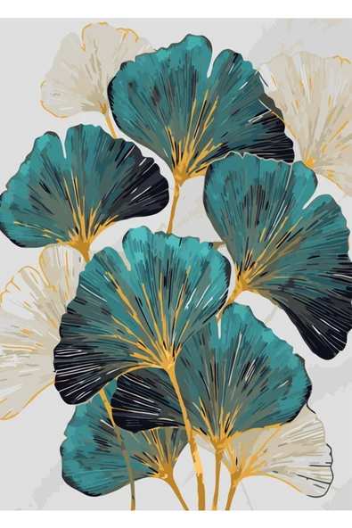 Harikabirev HARİKABİREV|MAVİ-SARI-BEYAZ ÇİÇEK MODELİ 3 |ÇERÇEVELİ TEMPERLİ CAM TABLO TEKLİ DİKEY - Resim 2