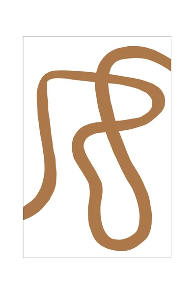 Harikabirev HARİKABİREV|BEYAZ-KAHVERENGİ DESENLİ SOFT SOYUT MODEL 2 |ÇERÇEVELİ TEMPERLİ CAM TABLO TEKLİ DİKEY - Resim 2