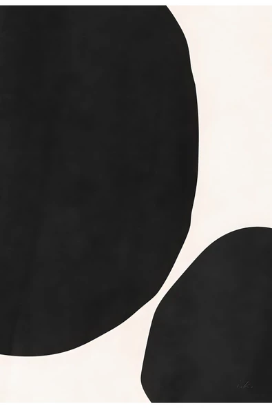 Harikabirev HARİKABİREV|SİYAH-BEYAZ SOYUT MODELİ 5 |ÇERÇEVELİ TEMPERLİ CAM TABLO TEKLİ DİKEY - Resim 2