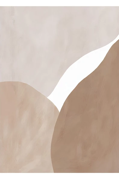 Harikabirev HARİKABİREV|BEJ-KREM-GRİ SOYUT MODEL 2 |ÇERÇEVELİ TEMPERLİ CAM TABLO TEKLİ DİKEY - Resim 2