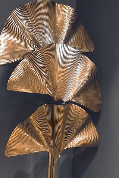 Harikabirev HARİKABİREV|GOLD-SİYAH YAPRAK MODEL 1 |ÇERÇEVELİ TEMPERLİ CAM TABLO TEKLİ DİKEY - Resim 2