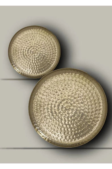 Harikabirev HARİKABİREV|GOLD-GRİ YUVARLAK DESENLİ MODEL |ÇERÇEVELİ TEMPERLİ CAM TABLO TEKLİ DİKEY - Resim 2