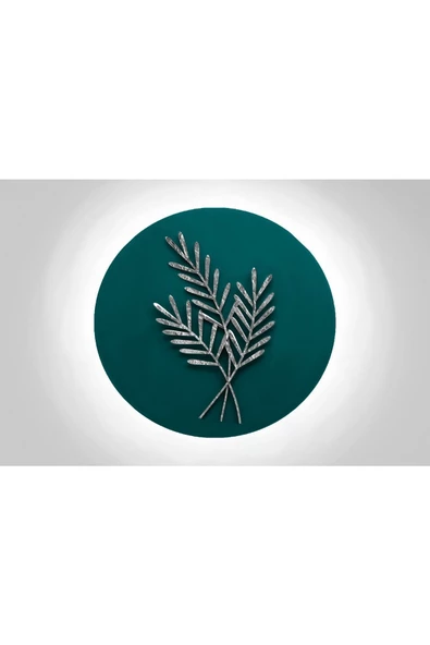 Harikabirev Hari?kabi?rev|beyaz-yeşi?l-gümüş Buğday Yapraği Detayli Tablo|tekli? Çerçevesi?z Yatay Kanvas Tablo - Resim 3