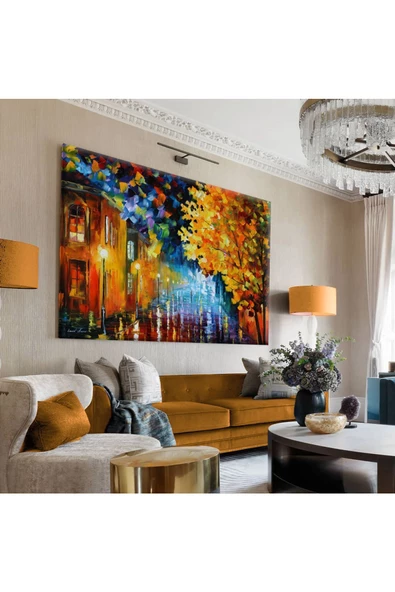 Harikabirev Hari?kabi?rev|sari-kirmizi-si?yah Sokak Boyama Detayli Tablo |tekli? Çerçevesi?z Yatay Kanvas Tablo ürün görseli