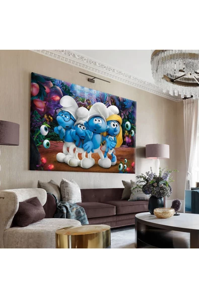 Harikabirev Hari?kabi?rev|mavi?-kirmizi-sari Şi?ri?nler Tablosu 4 |tekli? Çerçevesi?z Yatay Kanvas Tablo ürün görseli