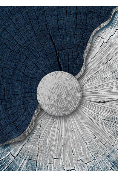 Harikabirev HARİKABİREV|MAVİ-GRİ-GÜMÜŞ KABARTMASIZ SOYUT MODEL 4|ÇERÇEVELİ TEMPERLİ CAM TABLO TEKLİ DİKEY - Resim 2