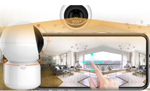 CATA CT 4050 360° Derece Dönebilen Wifi Akıllı Kamera - 7