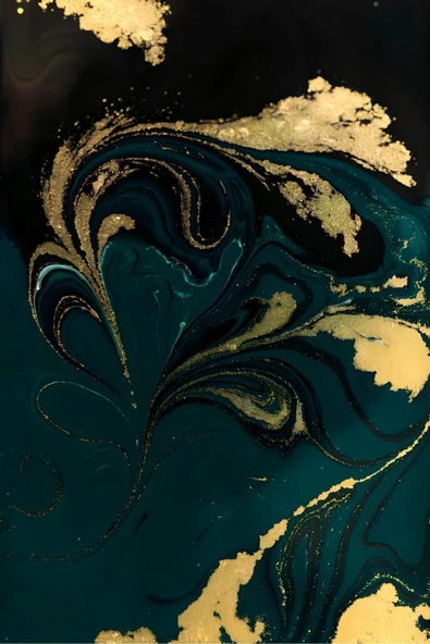 Harikabirev HARİKABİREV|YEŞİL-SİYAH-GOLD ABSTRACT MODEL İ 2|ÇERÇEVELİ TEMPERLİ CAM TABLO TEKLİ DİKEY - Resim 2