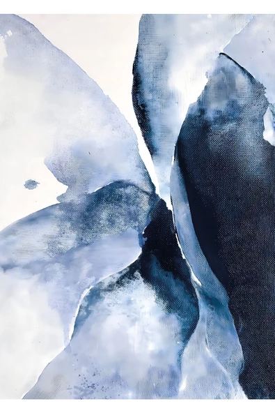 Harikabirev HARİKABİREV|LACİVERT-GÜMÜŞ TÜY VE SOYUT KOMBİN 2 |ÇERÇEVELİ CAM TABLO 3LÜ DİKEY - Resim 4