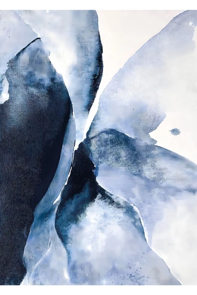 Harikabirev HARİKABİREV|LACİVERT-GÜMÜŞ TÜY VE SOYUT KOMBİN 2 |ÇERÇEVELİ CAM TABLO 3LÜ DİKEY - Resim 2