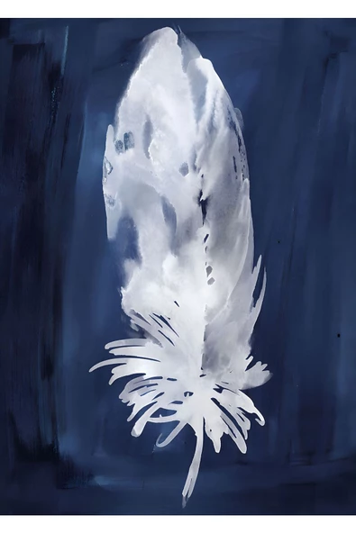 Harikabirev HARİKABİREV|LACİVERT-GÜMÜŞ TÜY VE SOYUT KOMBİN 2 |ÇERÇEVELİ CAM TABLO 3LÜ DİKEY - Resim 3