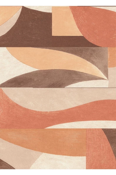 Harikabirev HARİKABİREV|KİREMİT-KREM-BEJ SOYUT ABSTRACT KOMBİN 2 |ÇERÇEVELİ CAM TABLO 2Lİ DİKEY - Resim 3