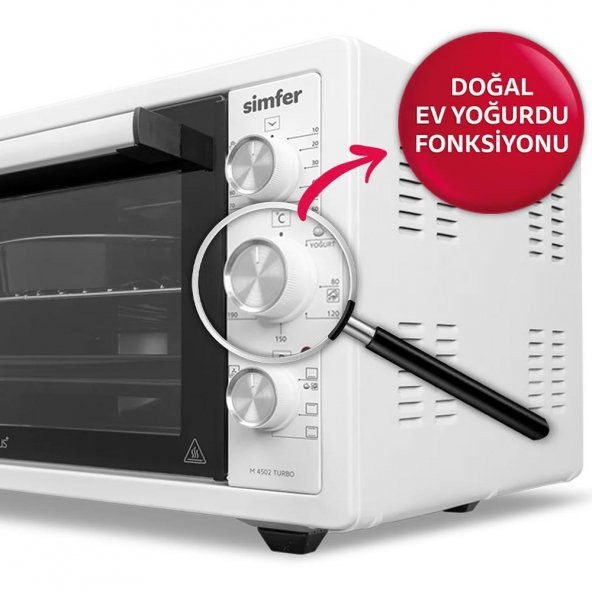 Simfer 4502 45 Litre Turbo Midi Fırın - Beyaz - 3