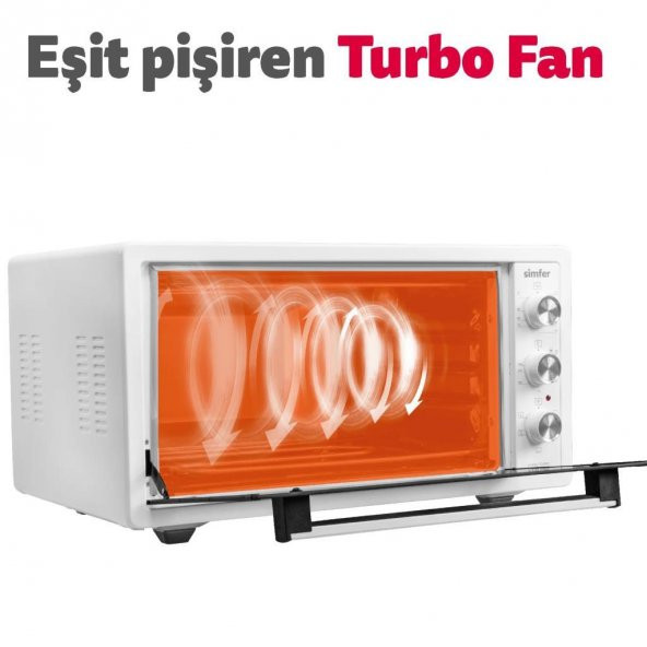 Simfer 4502 45 Litre Turbo Midi Fırın - Beyaz - 4