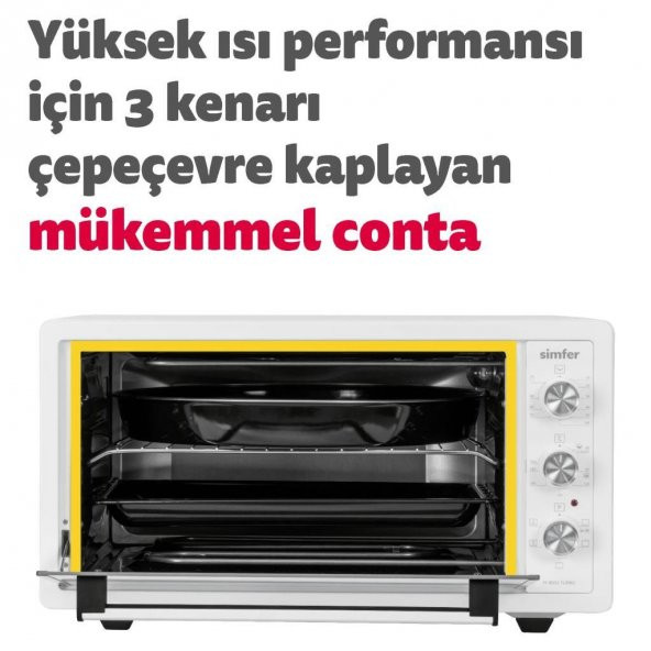 Simfer 4502 45 Litre Turbo Midi Fırın - Beyaz - 6