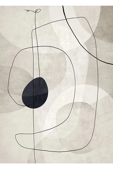 Harikabirev HARİKABİREV|SİYAH-BEYAZ YUVARLAK LİNE DESEN ABSTRACT KOMBİN MODELİ 01 |ÇERÇEVELİ SAATLİ CAM TABLO - Resim 2